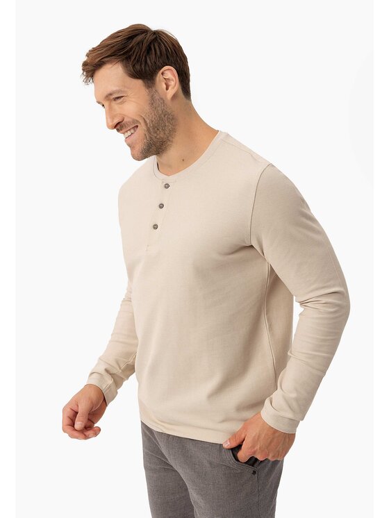 Volcano Volcano Longsleeve L-ONYX Beżowy Regular Fit