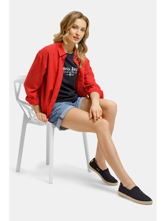 Cross Jeans Cross Jeans T-Shirt 56254-470 Granatowy