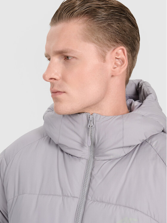 4F 4F Kurtka puchowa MIDSHOP TEXTILE Szary Regular Fit