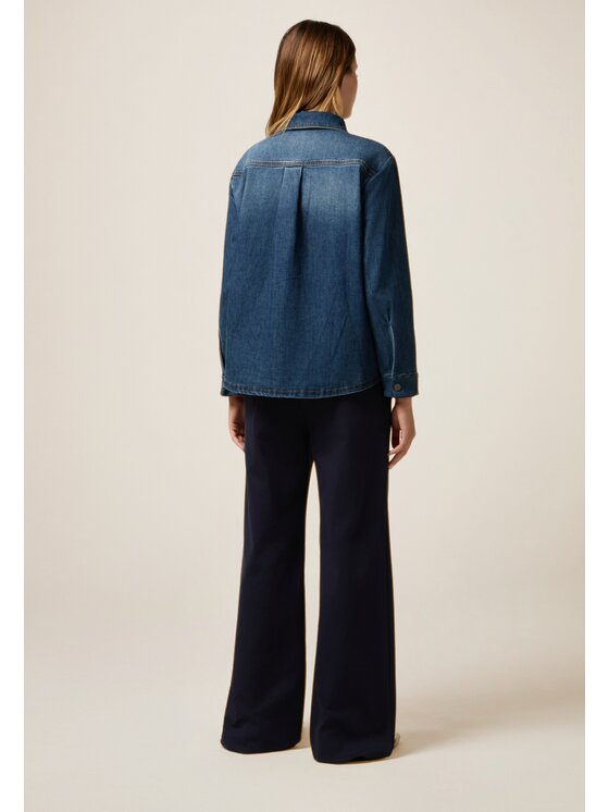 Oltre Oltre Koszula 5413J000797N024 Niebieski Baggy Fit