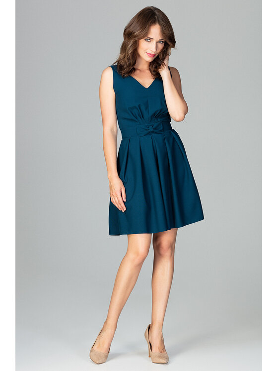 Lenitif Lenitif Sukienka K487 Zielony Regular Fit