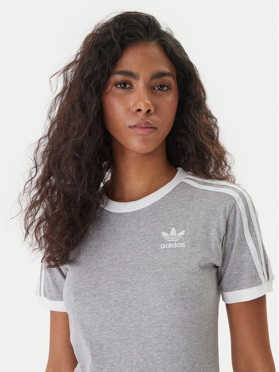 adidas adidas Tričko adicolor Classics 3-Stripes GN2909 Sivá Regular Fit