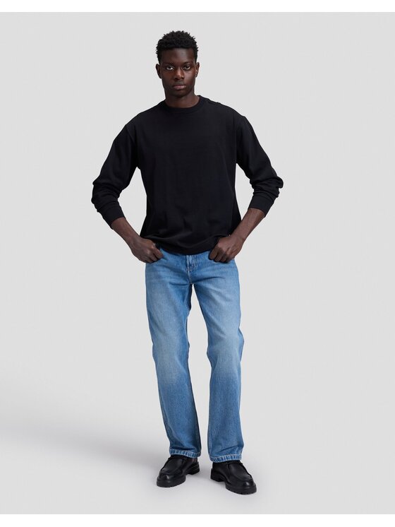 Lee Lee T-Shirt WORKWEAR LS BOXY HEAVY T Czarny Relaxed Fit