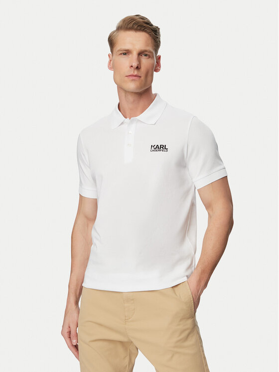 KARL LAGERFELD Tricou polo 745780 500235 Alb Regular Fit