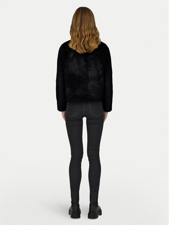 ONLY ONLY Кожено палто Newvida 15295423 Черен Regular Fit