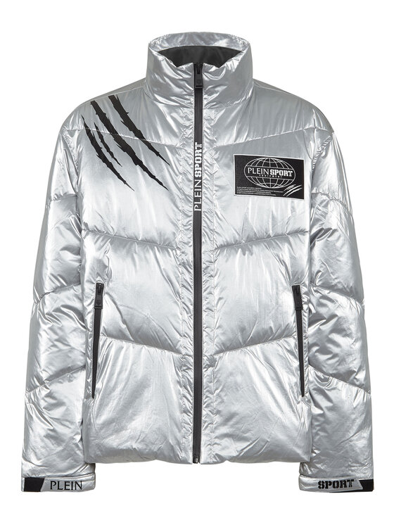 Plein Sport Plein Sport Vatovaná bunda 14213 Strieborná Regular Fit