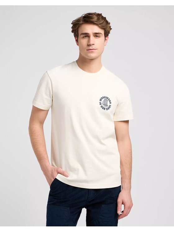 Lee Lee T-Shirt WW GRAPHIC TEE Biały Relaxed Fit