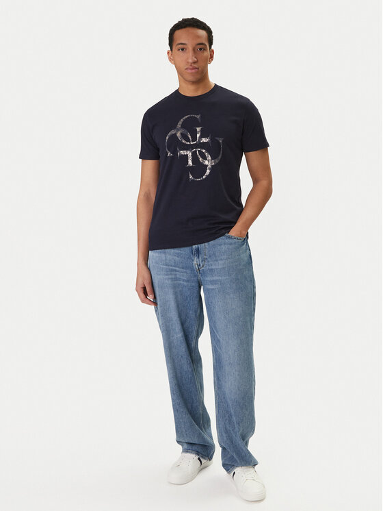 Guess Guess Футболка M6RI03 I3Z14 Cиній Regular Fit