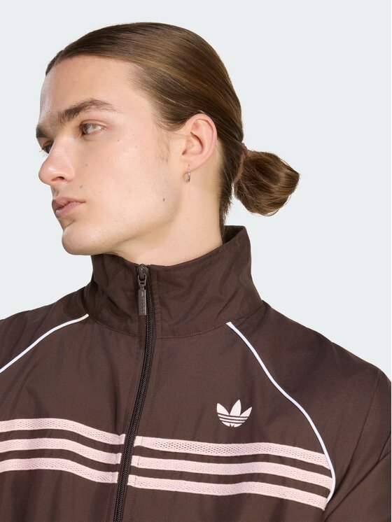 adidas adidas Bluza Chest Stripes Brązowy Regular Fit