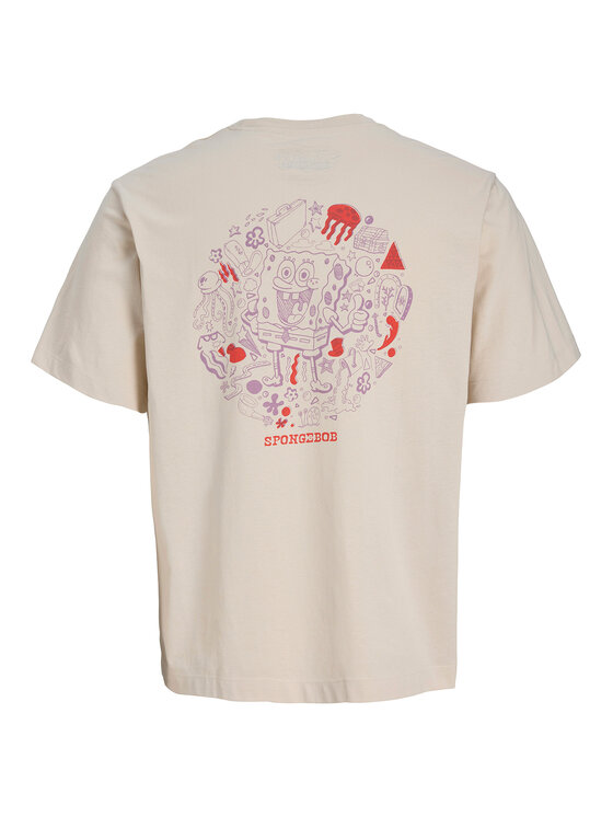Jack & Jones Jack & Jones Tricou Spongebob 12286631 Bej Relaxed Fit