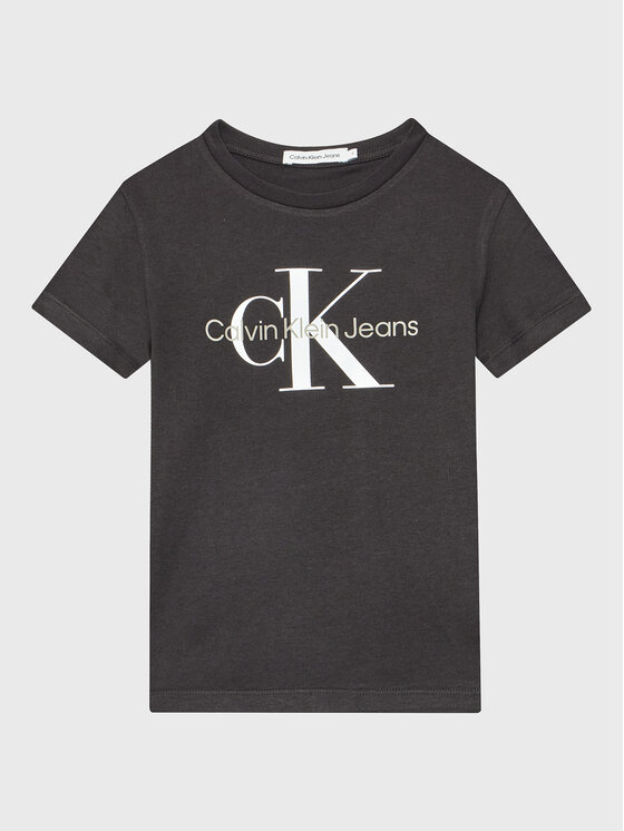 Calvin Klein Jeans Majica Monogram Logo IU0IU00267 Črna Regular Fit