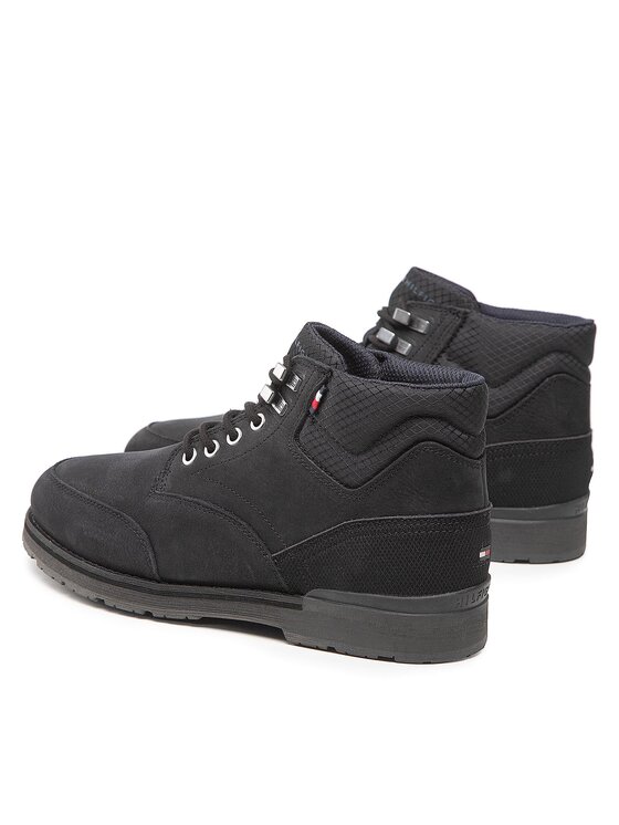 Tommy Hilfiger Tommy Hilfiger Polacchine Outdoor Hilfiger Nubuck Mix Boot FM0FM04201 Nero