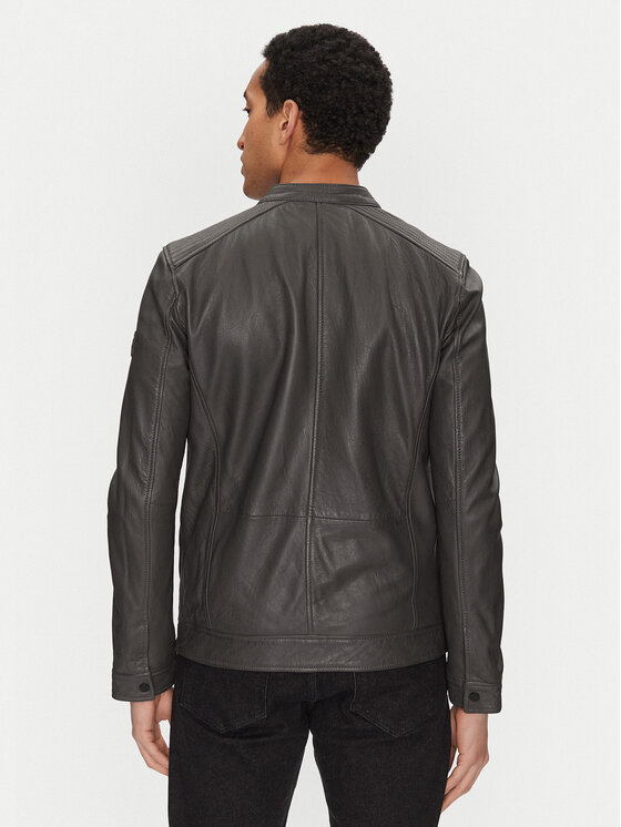 Mustang Mustang Lederjacke 310-24-055 Grau Regular Fit