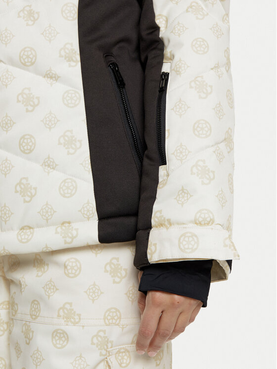 Guess Guess Geacă de schi W4PL3N WH0K0 Crem Regular Fit