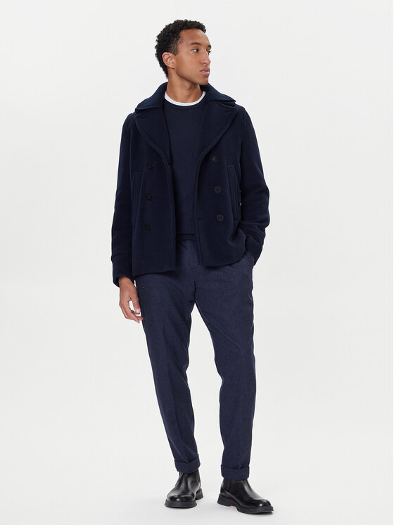 Paul&Shark Paul&Shark Vlněný kabát 15312361 Tmavomodrá Regular Fit