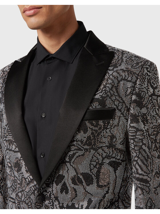 PHILIPP PLEIN PHILIPP PLEIN Marynarka 8939 Czarny Fitted Fit