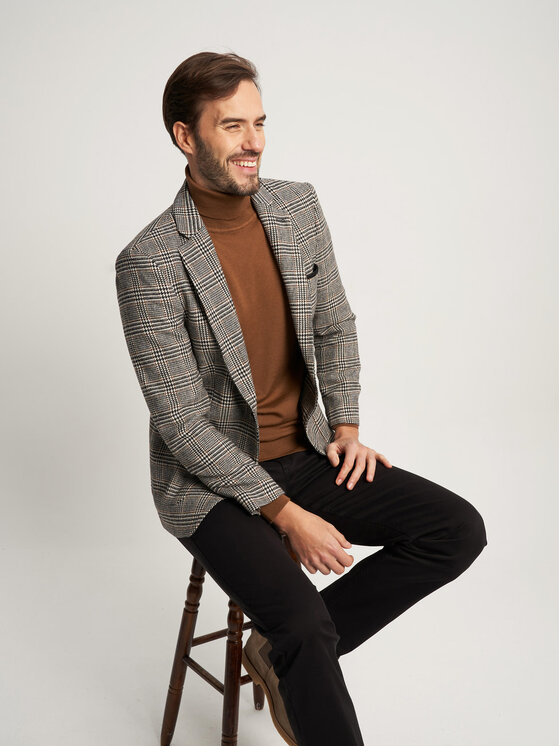 Willsoor Willsoor Sweter 71891 Brązowy Regular Fit