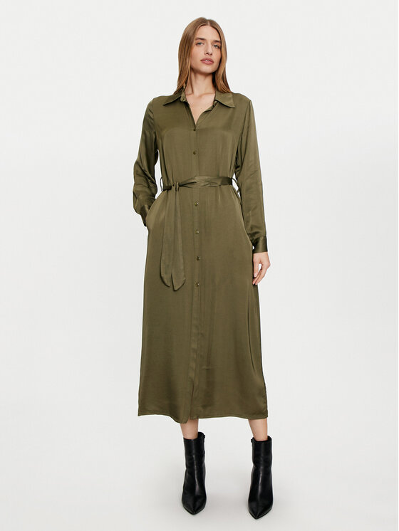 Haveone Haveone Marškinių tipo suknelė AWG-M017 Žalia Regular Fit