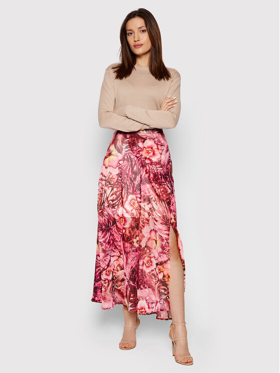 Gonna midi W2GD40 WEL02 Rosa Regular Fit