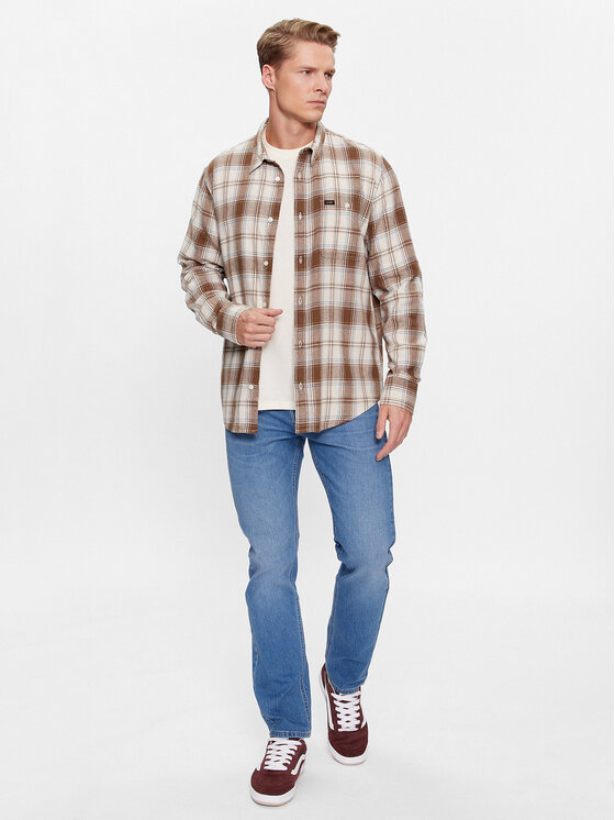 Lee Lee Koszula 112342325 Beżowy Regular Fit