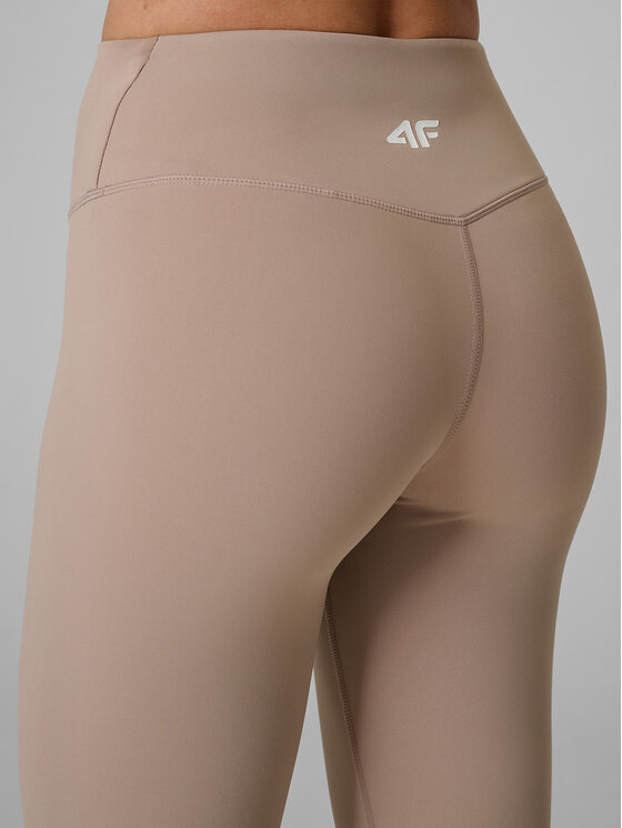 4F 4F Legginsy BASIC+ Beżowy Slim Fit