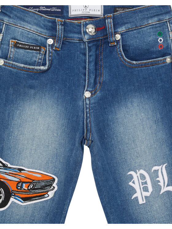 PHILIPP PLEIN PHILIPP PLEIN Szorty jeansowe 28125 Błękitny Basic Fit