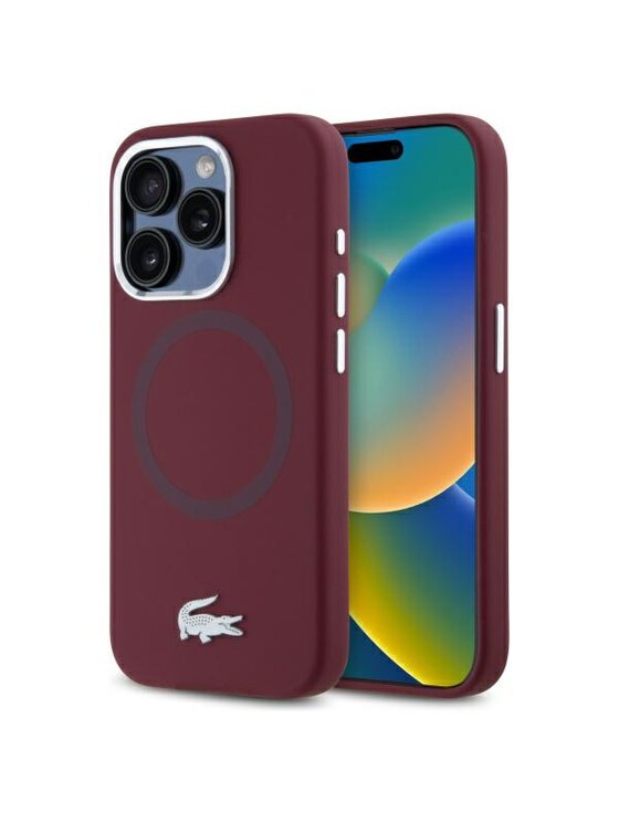 Etui na telefon Lacoste, Bordowe, Apple iPhone 15 Pro Max