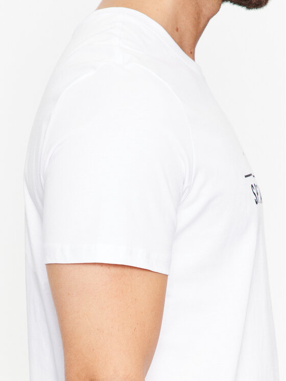 4F 4F T-krekls 4FAW23TTSHM0878 Balts Regular Fit