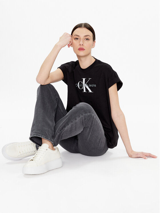 Calvin Klein Jeans Calvin Klein Jeans Tricou J20J220717 Negru Relaxed Fit