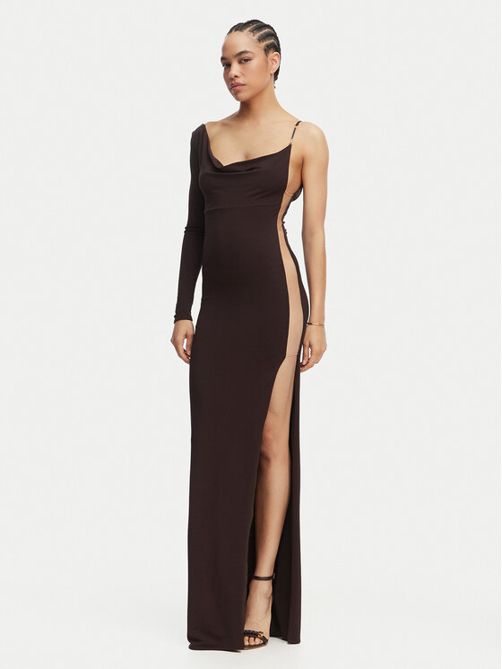 Elisabetta Franchi Elisabetta Franchi Večerní šaty AB-R47-62E2-V520 Hnědá Slim Fit