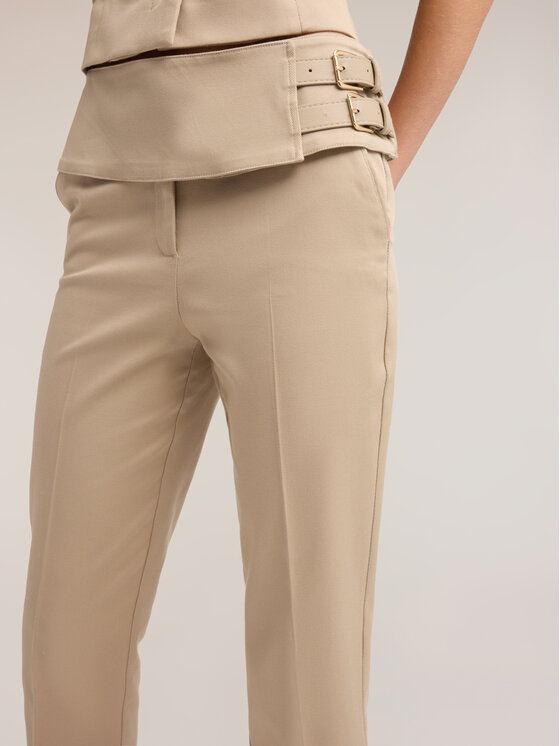 Motivi Motivi Pantaloni di tessuto P03RQ004769N012 Crema Regular Fit