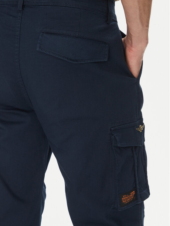 Aeronautica Militare Aeronautica Militare Medžiaginės kelnės 251PA1658CT3511 Tamsiai mėlyna Regular Fit