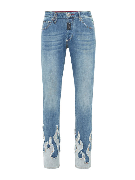 PHILIPP PLEIN PHILIPP PLEIN Džínsy 22159 Modrá Straight Leg