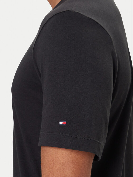 Tommy Hilfiger Tommy Hilfiger T-Shirt Stack Graphic MW0MW40002 Czarny Regular Fit