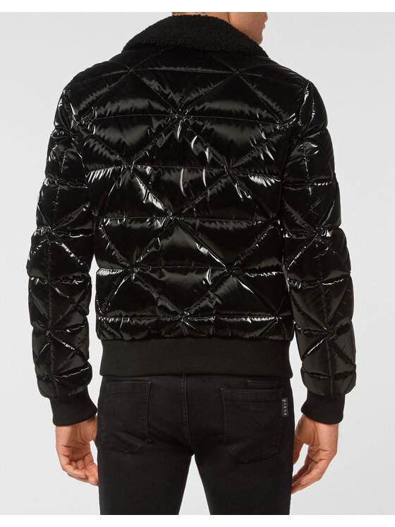 PHILIPP PLEIN PHILIPP PLEIN Kurtka skórzana 7725 Czarny Regular Fit