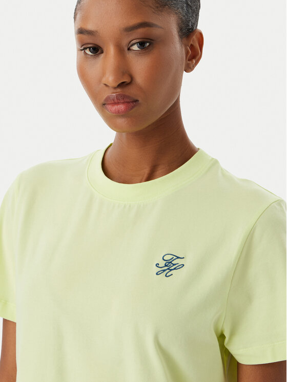 Tommy Hilfiger Tommy Hilfiger T-Shirt Logo Embroidery WW0WW48699 Ανοιχτό κίτρινο Regular Fit