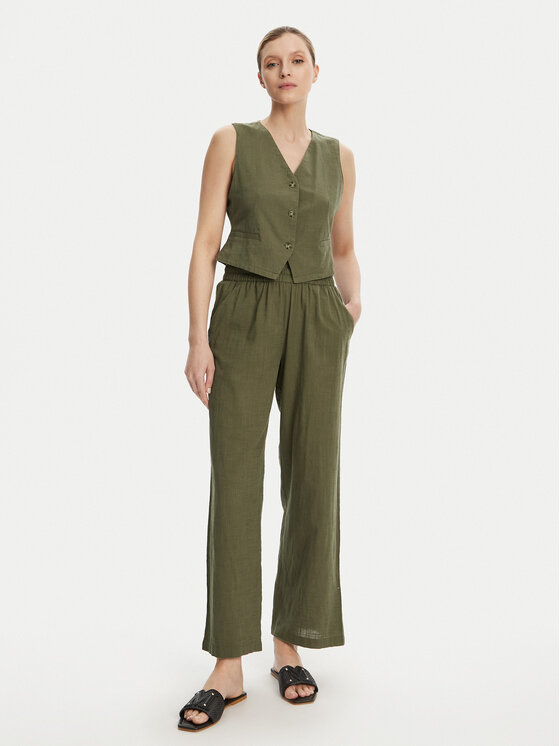 Vero Moda Vero Moda Hlače iz tkanine Caia 10333796 Zelena Wide Leg