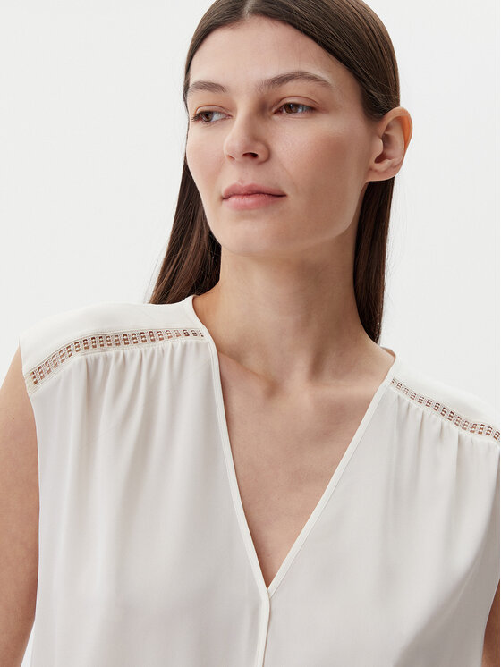 BOSS BOSS Bluzka Binadi 50540616 Biały Relaxed Fit