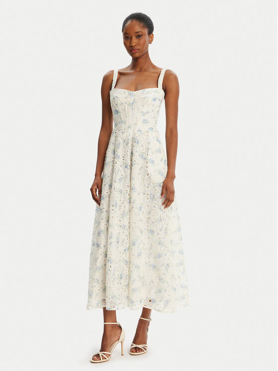BARDOT Sukienka letnia Adaline Broderie 58655DB3 Biały Regular Fit
