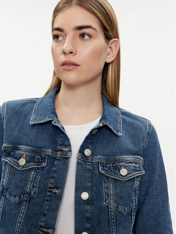 Tommy Hilfiger Tommy Hilfiger Džinsinė striukė WW0WW41335 Mėlyna Slim Fit