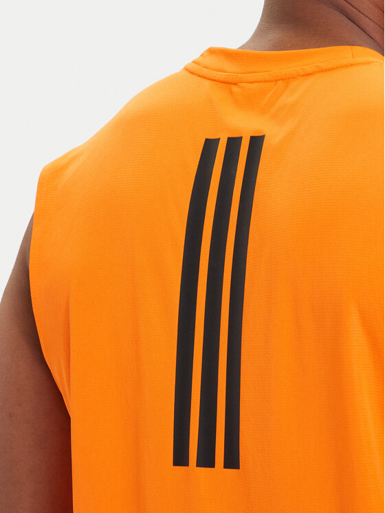 adidas adidas Koszulka techniczna D4T PrimeLift 3 Stripes KD0374 Pomarańczowy Slim Fit