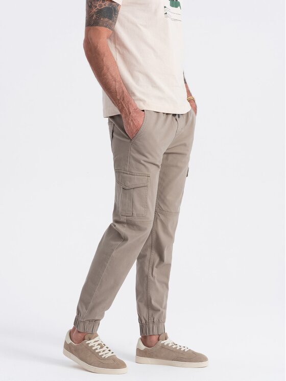 Ombre Ombre Joggery OM-PAJO-0123 Beżowy Regular Fit