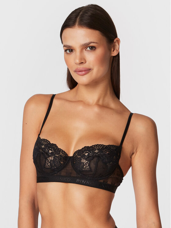 PINKO Pinko Podprsenka s kosticemi Regan AI 22-23 BLK01 1G18DA Y7ES Černá
