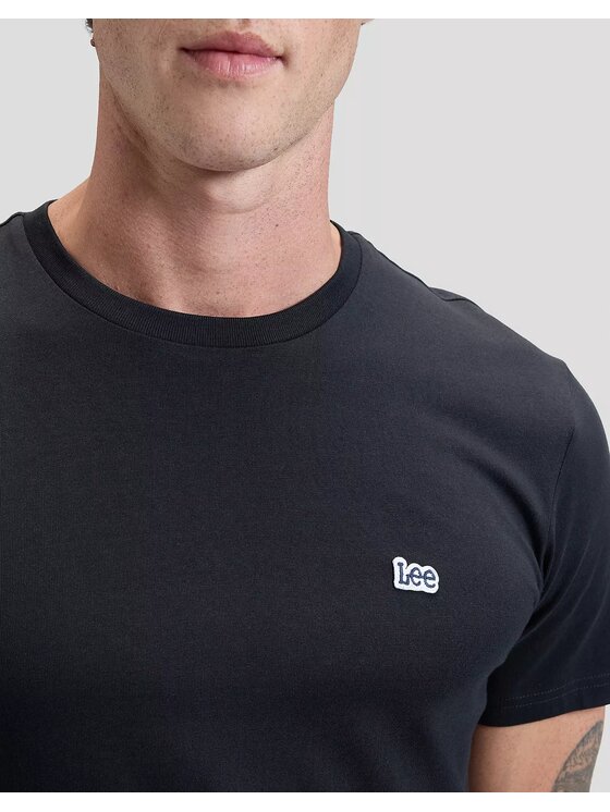 Lee Lee T-Shirt SS PATCH LOGO TEE Czarny Regular Fit