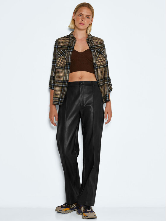 Noisy May Noisy May Pantaloni in similpelle Luke 27022747 Nero Straight Fit