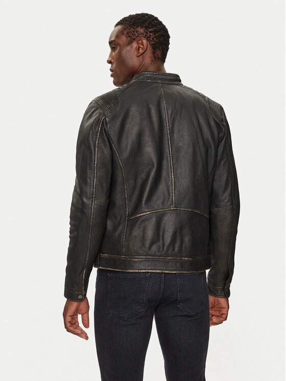 Serge Pariente Serge Pariente Geacă de piele Modelo Negru Regular Fit