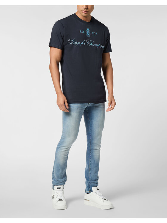 PHILIPP PLEIN PHILIPP PLEIN T-Shirt 26147 Granatowy Regular Fit