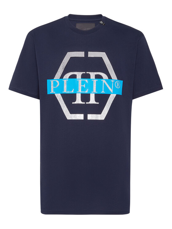 PHILIPP PLEIN PHILIPP PLEIN T-Shirt 22947 Granatowy Regular Fit
