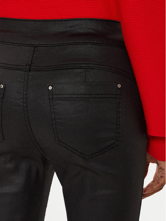 Morgan Morgan Pantaloni din imitație de piele 242-PARTY Negru Slim Fit