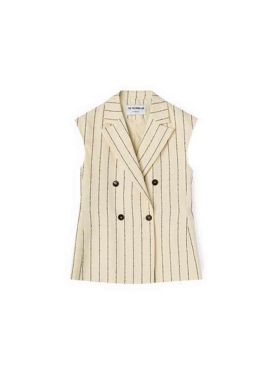 Motivi Motivi Gilet L013Q000075N0S1 Crema Regular Fit